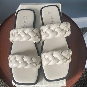 Wonderly Cream Braided Sandal Size 9
